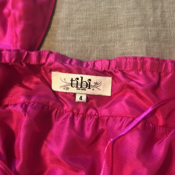 Tibi hot pink fuchsia 100% silk halter top size 4 - Picture 6 of 10